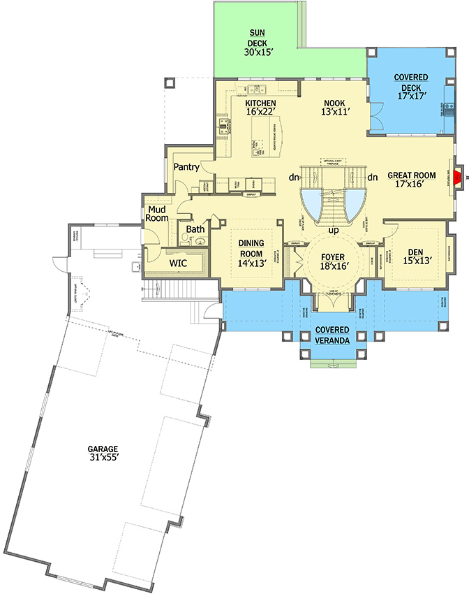 Plan 81616AB: A Very Special Mountain Home Plan - Floor Plan - Main Level - Mountain, New American, Northwest, Rustic