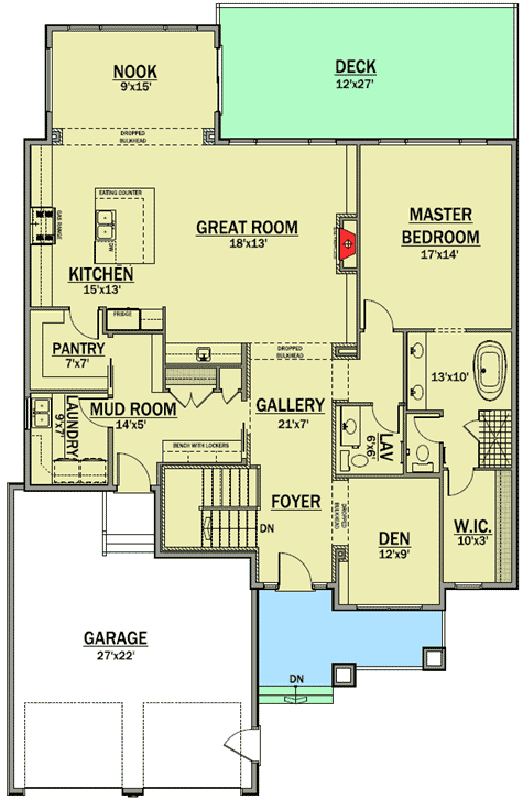 Plan 81621AB: Great From the Front and Back - Floor Plan - Main Level - Craftsman, Mountain, New American, Northwest