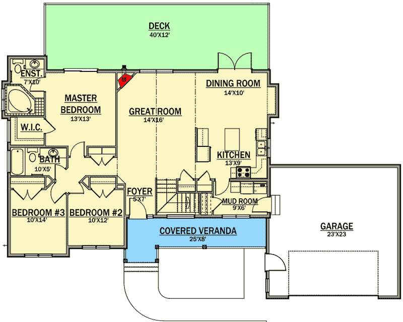 Plan 81628AB: One Level Living With Expandable Space - Floor Plan - Main Level - Northwest, Ranch
