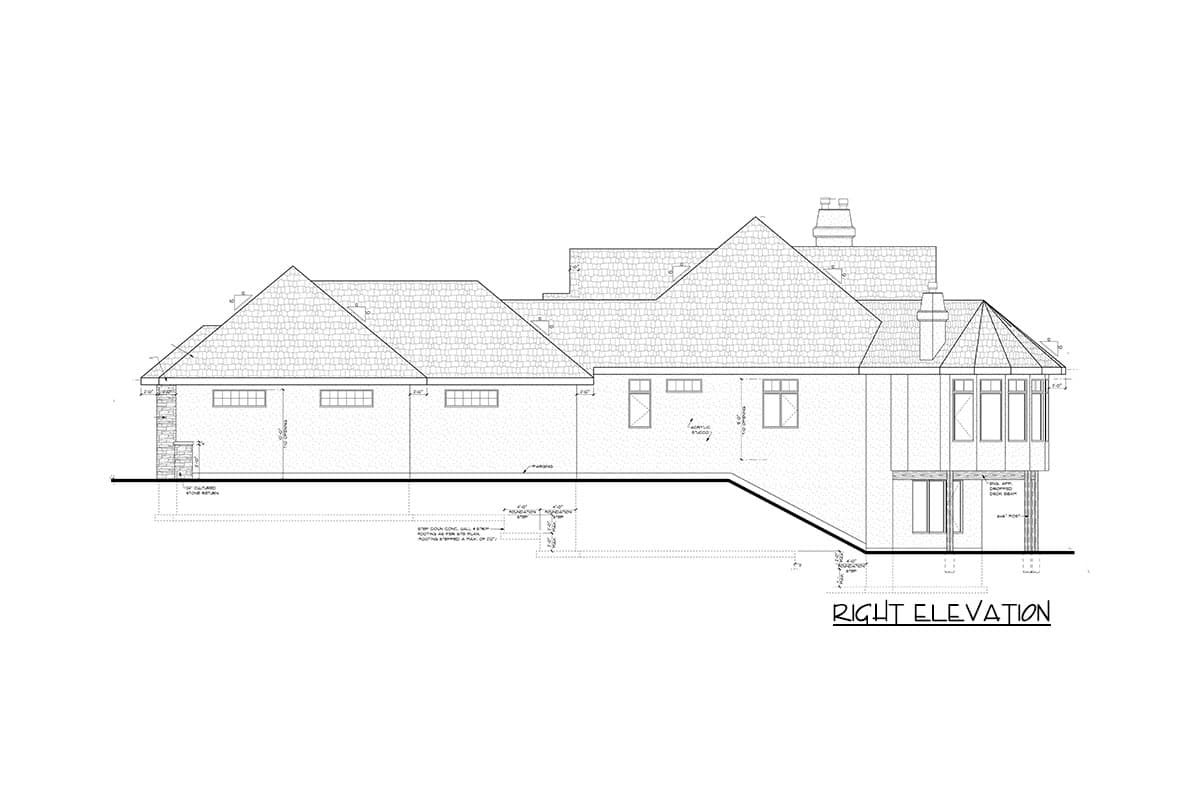 Plan 81634AB: Stone-and-Stucco House Plan with Three-Season Room and Finished Lower Level - Image #7 - European