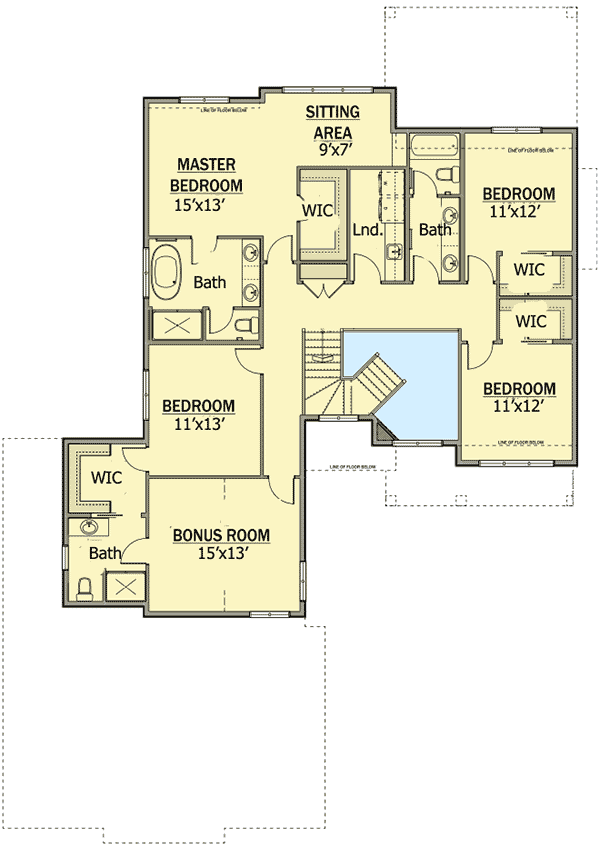Plan 81635AB: Sun Deck and Bonus Room - Floor Plan - 2nd Floor - New American, Northwest
