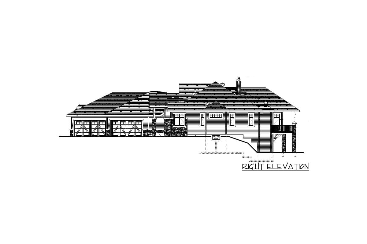 Plan 81646AB: One-Story House Plan with Angled 4-Car Garage - Architectural Designs - 3503 Sq Ft - Image #5 - Craftsman, Northwest