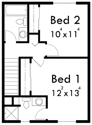 Plan 8165LB: 4-Plex with Clean Lines - Floor Plan - 2nd Floor