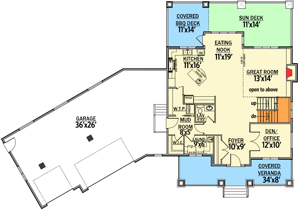 Plan 81650AB: 2540 Square Foot 2-Story Home Plan with 2-Story Great Room - Floor Plan - Main Level - Craftsman, New American, Northwest