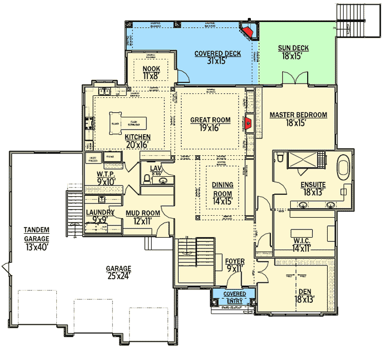 Plan 81659AB: European House Plan with Open Layout - Floor Plan - Main Level - European