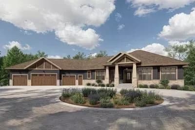 Craftsman House Plan with 3 Season Room