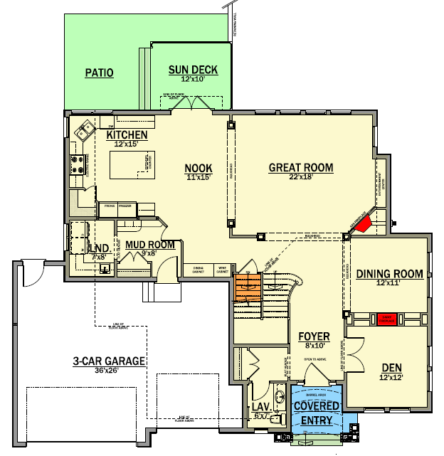 Plan 81667AB: Detailed Craftsman House Plan - Floor Plan - Main Level - Craftsman, Northwest