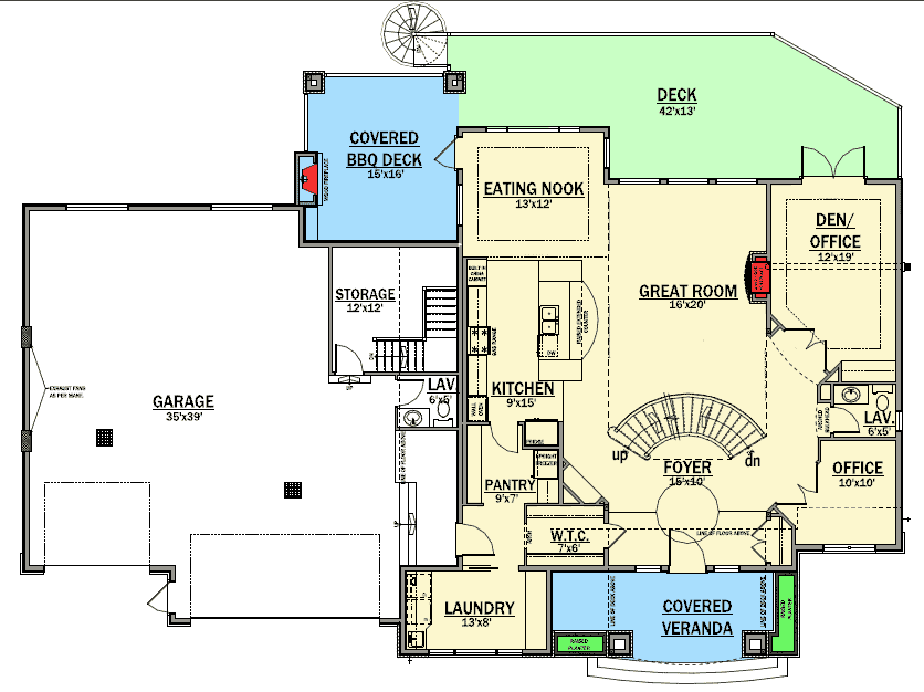 Plan 81670AB: Dramatic Curved Staircase - Floor Plan - Main Level - Traditional