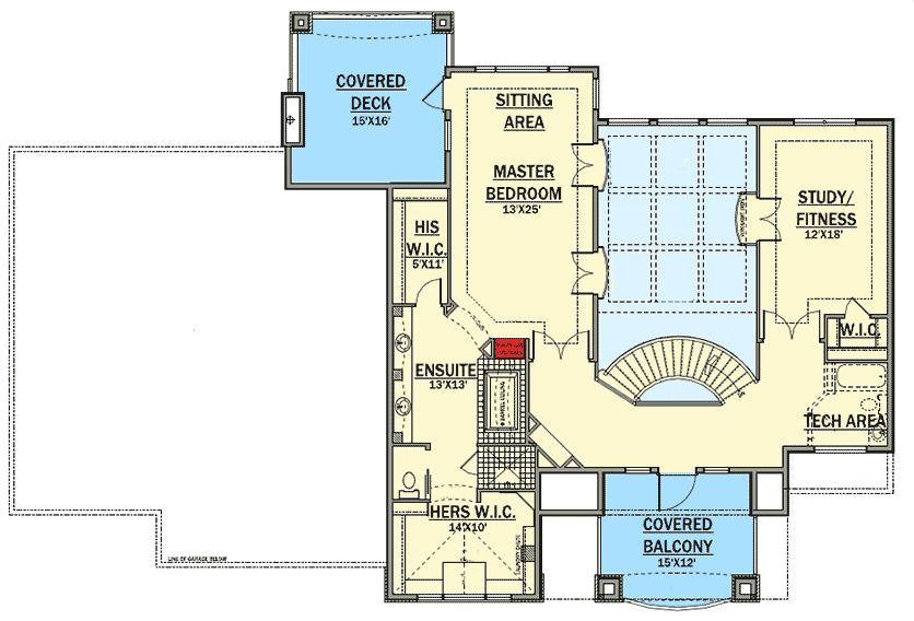 Plan 81670AB: Dramatic Curved Staircase - Floor Plan - 2nd Floor - Traditional