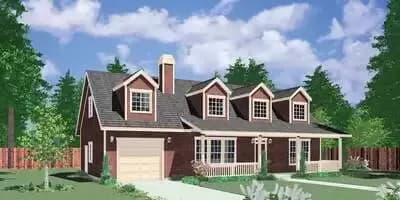 3 Bed House Plan for a Shallow Lot - 1784 Sq Ft