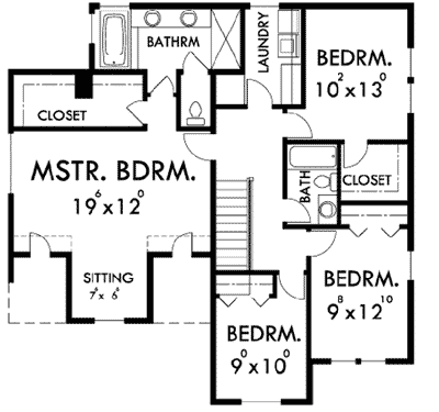 Plan 8177LB: Centralized Laundry a Plus - Floor Plan - 2nd Floor - Craftsman, Northwest