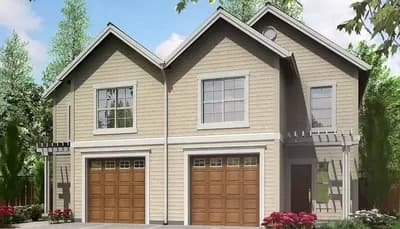 Narrow Lot Duplex House Plan