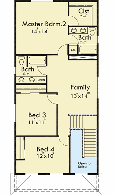 Plan 8196LB: Craftsman Home Plan for 2 Families - Floor Plan - 2nd Floor