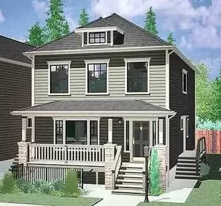 Craftsman Home Plan for 2 Families