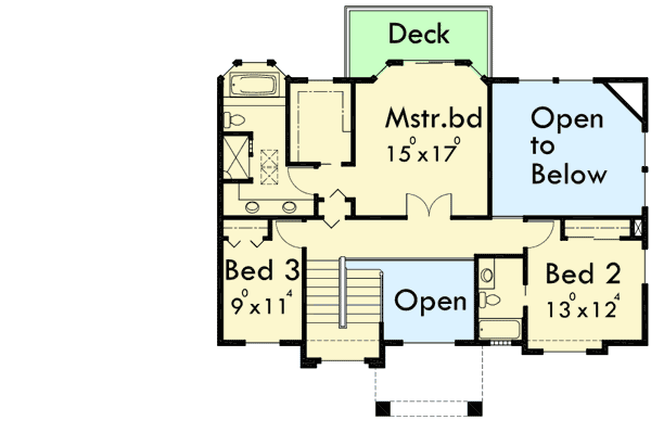 Plan 8198LB: Two-Story Florida House Plan - Floor Plan - 2nd Floor - Florida-Style, Mediterranean