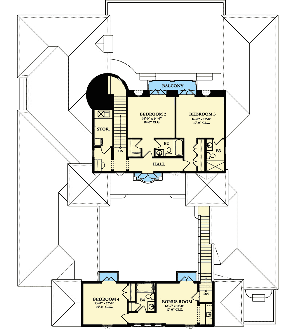 Plan 82000KA: Italianate Beauty - Floor Plan - 2nd Floor - European, Mediterranean