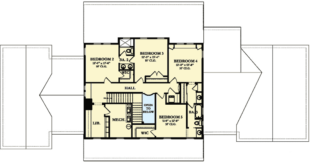 Plan 82001KA: Colonial With Beautiful Kitchen - Floor Plan - 2nd Floor - Colonial, Traditional
