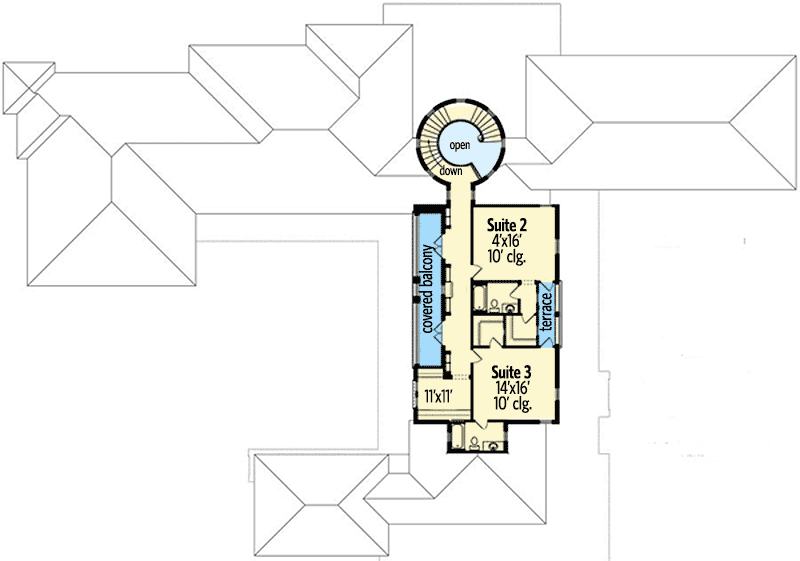 Plan 82004KA: Stunning Spanish Revival House Plan - Floor Plan - 2nd Floor - European, Florida-Style, Mediterranean, Spanish
