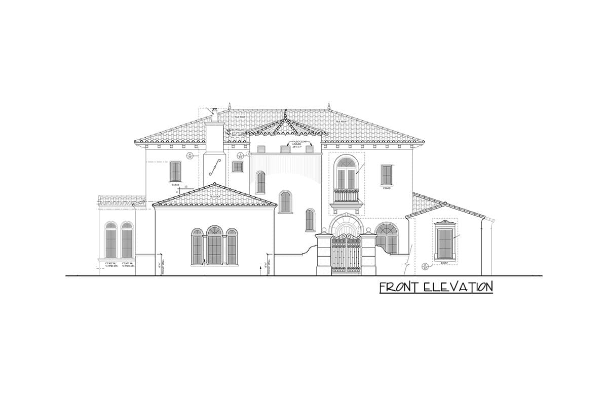 Plan 82008KA: Spanish Luxury Plan With Private Courtyard - Image #10 - European, Florida-Style, Mediterranean, Spanish, Tuscan