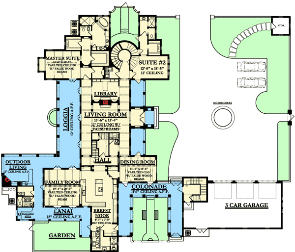 Plan 82011KA: Palatial Estate Home Plan - Floor Plan - Main Level - European, Mediterranean, Spanish, Tuscan