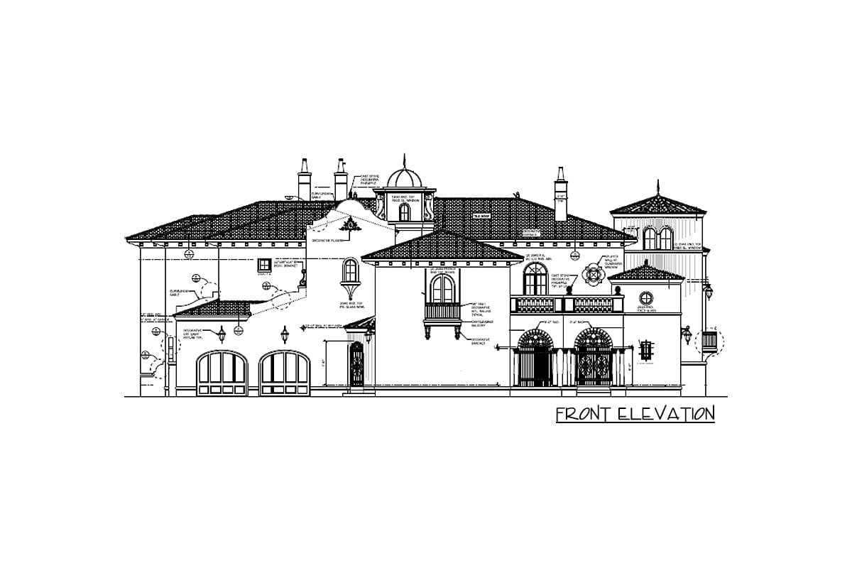 Plan 82013KA: Dazzling Mediterranean Home Plan with Upstairs Lounge - Image #33 - European, Mediterranean, Spanish