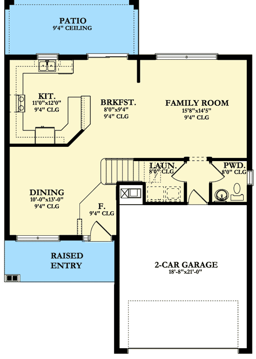 Plan 82048KA: Vaulted Master Suite - Floor Plan - Main Level - Craftsman, Traditional