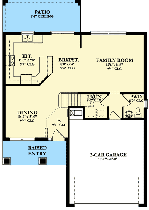 Plan 82049KA: Vaulted Master Suite - Floor Plan - Main Level - Traditional