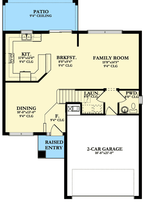 Plan 82050KA: Vaulted Master Suite - Floor Plan - Main Level - Southern, Traditional