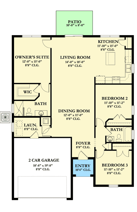 Plan 82051KA: Secluded Owner's Suite - Floor Plan - Main Level - Florida-Style, Southern