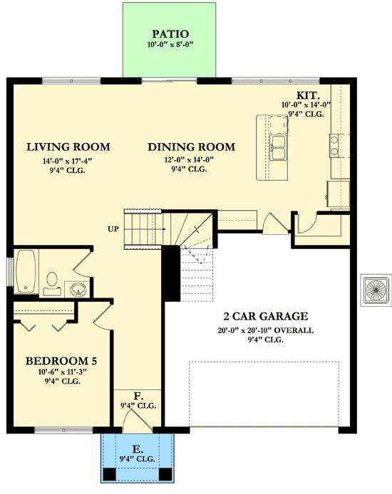 Plan 82061KA: 5 Beds Plus Bonus Space - Floor Plan - Main Level - Florida-Style, Mediterranean