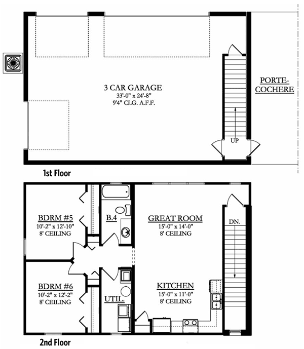 Plan 82072KA: Mediterranean House Plan with In-Law Suite - Floor Plan - Garage plans - Florida-Style, Mediterranean