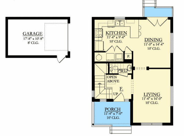 Plan 82083KA: Two Story Traditional House Plan - Floor Plan - Main Level - Traditional