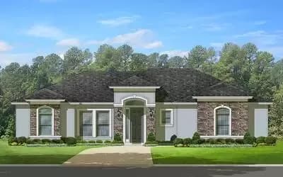 One Level European Home Plan