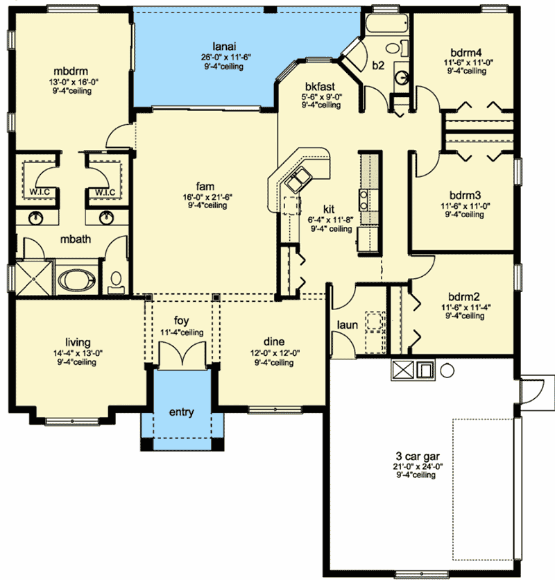 Plan 82113KA: European House Plan with Arched Windows - Floor Plan - Main Level - European, Southern