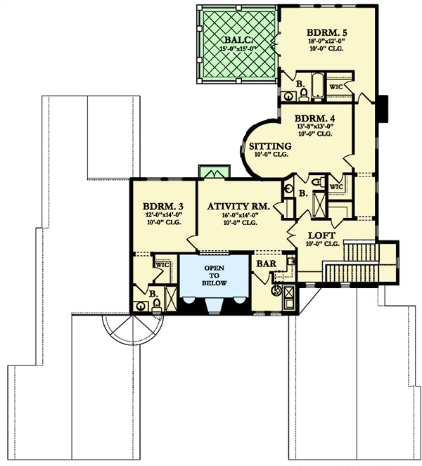 Plan 82150KA: Four Bedroom Tuscan House Plan - Floor Plan - 2nd Floor - European, Mediterranean, Tuscan