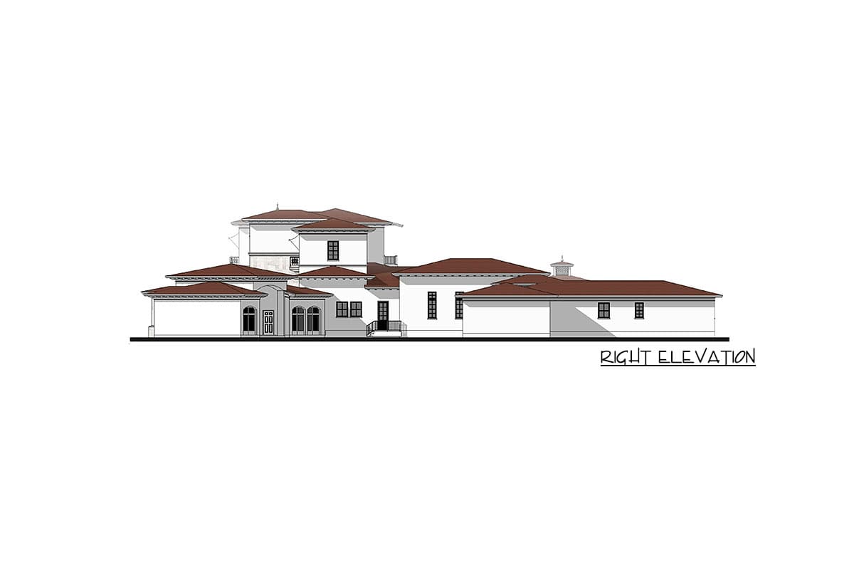 Plan 82153KA: Eight Bedroom Masterpiece with In-Law Apartment - Image #4 - Florida-Style, Mediterranean, Tuscan