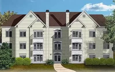 12 Unit Apartment Building Plan - 1005 Sq Ft 2 Bedroom Units