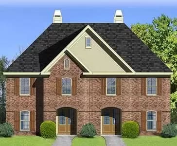 Comfy 2 Unit Townhouse Design - 1323 Sq Ft 2 Bedrooms Each