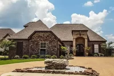 European House Plan with Courtyard Garage