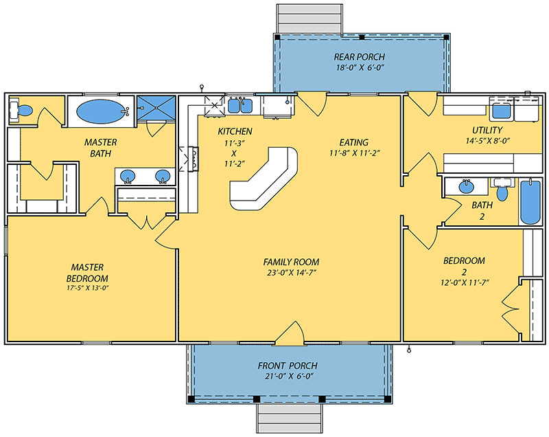 Plan 83860JW: Economical Ranch House Plan - Floor Plan - Main Level - Ranch