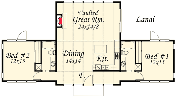 Plan 85021MS: Contemporary Getaway Home Plan - Floor Plan - Main Level - Contemporary, Mid Century Modern, Prairie, Vacation