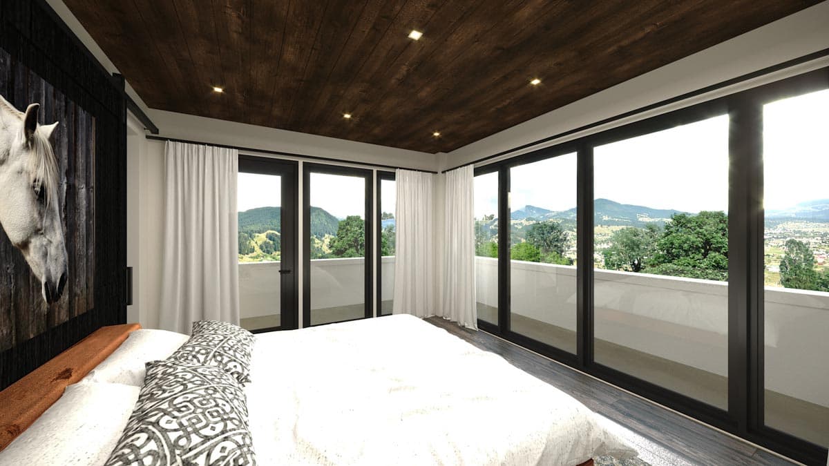 Plan 85028MS: 3-Bed Mid-Century Modern House Plan Under 1900 Square Feet with Drive-Under Garage - Image #4 - Mid Century Modern, Modern, Northwest