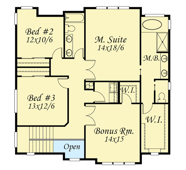 Plan 85030MS: L-Shaped Floor Plan - Floor Plan - 2nd Floor - Craftsman, Mountain, Northwest