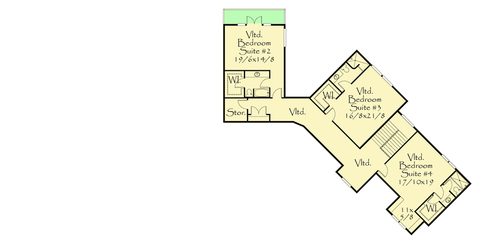Plan 85049MS: Angled Craftsman Home Plan - Floor Plan - 2nd Floor - Craftsman, Mountain, Northwest