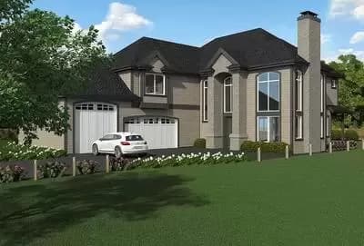 European Home with Deep Bay Garage