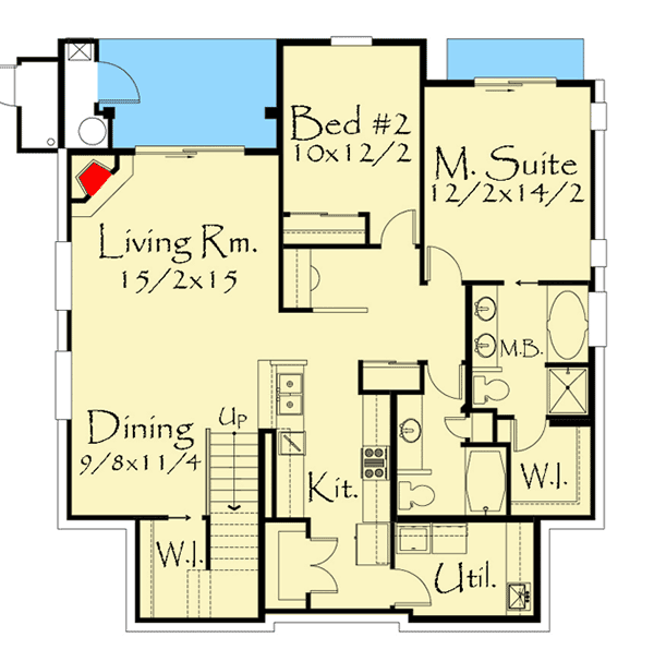 Plan 85056MS: Tudor Triplex House Plan with Full-Floor Units - 2 Beds Each - Floor Plan - Lower Level - Tudor