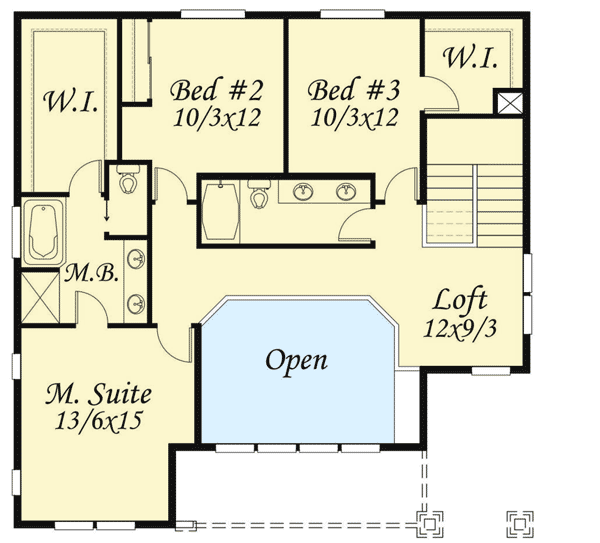 Plan 85080MS: 4 Bed Modern for an Uphill Lot - Floor Plan - 2nd Floor - Contemporary, Modern, Northwest