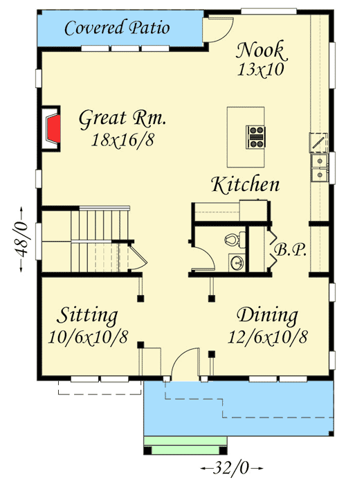 Plan 85082MS: Northwest House Plan with Walk-up Attic - Floor Plan - Main Level - Craftsman, Northwest