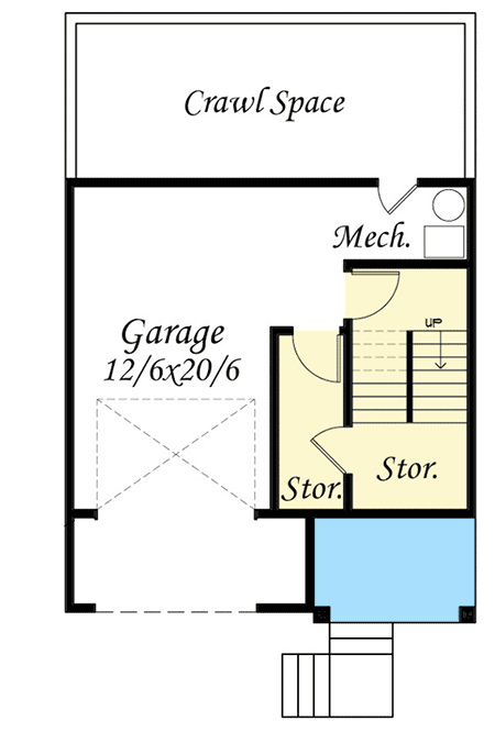 Plan 85091MS: For An Uphill Skinny Lot - Floor Plan - Basement - Northwest