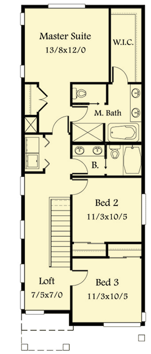 Plan 85099MS: Narrow Lot Modern House Plan - Floor Plan - 2nd Floor - Contemporary, Modern